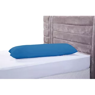 Fronha Travesseiro De Corpo Pele De Pêssego 1,35x0,45 Xuxão Azul Claro