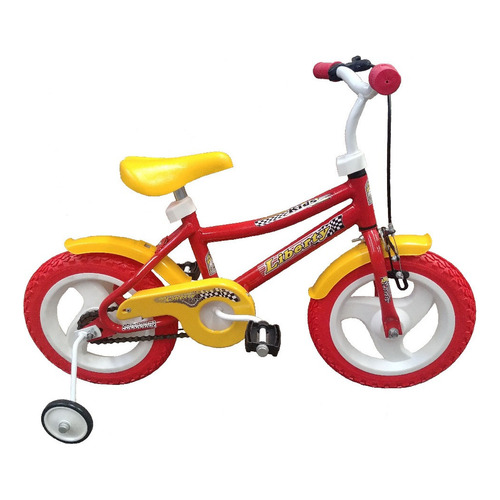 Bicicleta paseo infantil Liberty 017 R12 color rojo/amarillo con ruedas de entrenamiento  