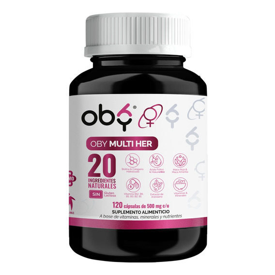 Multivitaminico Mujer 120 Capsulas Vitaminas Mujer Oby 4m