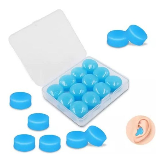 12pcs Tapones Para Oídos Reutilizables Silicona Para Dormir