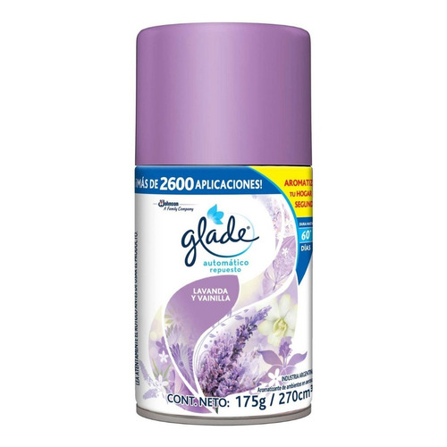 Repuesto aromatizante Glade Automático en aerosol lavanda & vainilla 175 g