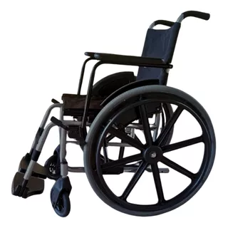 Cadeira De Rodas Dobrável Pneu Antifuro Obeso 120 Kg Prata