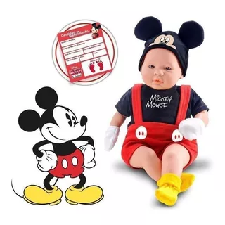 Boneca Disney Mickey Classic Recém Nascido Licenciado