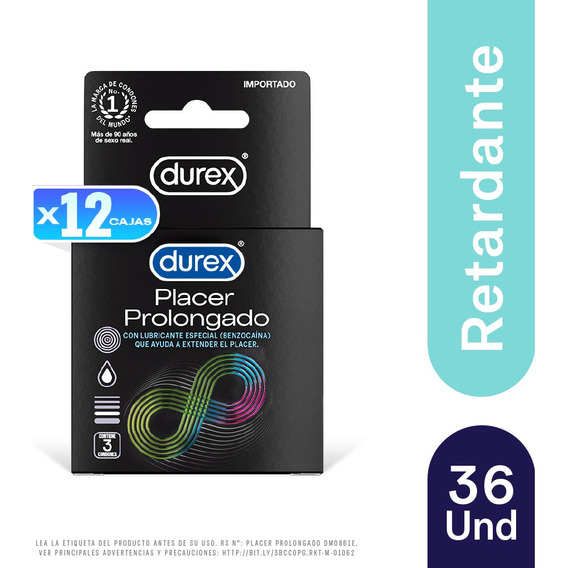 Preservativos Durex Placer Prolongado - Caja 36 Un