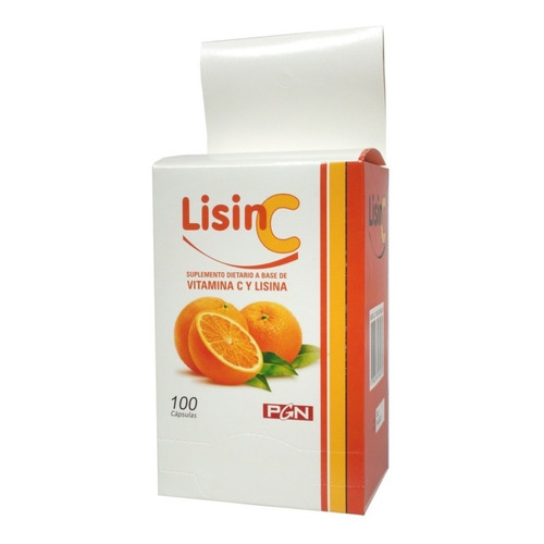 Lisin C Pgn X 100 Capsulas Vitamina C Y Lisina + Defensas