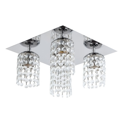 Araña Plafon Cairel Cromado Cuadrado Lyon 4 Luces Apto Led