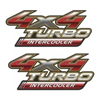 Par Emblema Adesivo 4x4 Turbo Intercooler Toyota Hilux 3 Ano