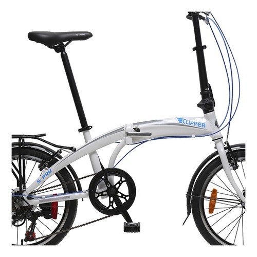 Bicicleta Paseo S-pro Clipper Rodado 20 Plegable Blanca 6vel Color Blanco