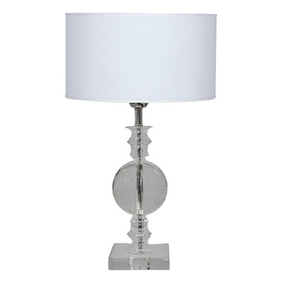 Velador Bola Ve/bo 30x15 Vidrio Cromo 1xe27 Blanco