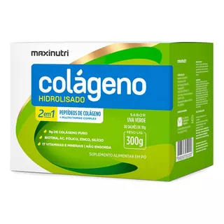 Suplemento Em Pó Maxinutri  Colageno Colágeno Hidrolisado Colágeno Colágeno Hidrolisado Sabor  Uva Verde Em Sachê De 300g