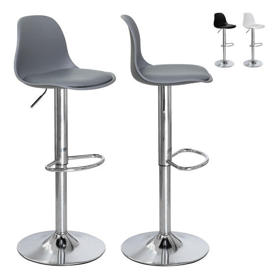 Set 2 Sillas Banco Bar Eames Ajustable Tulip Minimalista