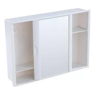 Armário C/ Espelho Porta De Correr Banheiro 46 X 22 Cm Astra Móvel Branco