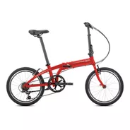 Bicicleta Urbana Plegable Tern Link A7 R20 Único Frenos V-brakes Cambio Shimano Tourney Color Matte Red/white Con Pie De Apoyo  