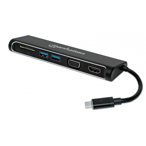 Adaptador Manhattan Usb C - Hdmi Vga Usb Color Negro /v