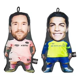 Cojin Messi + Cr7 Chiquitos 27 Cm -   Dos Cojines