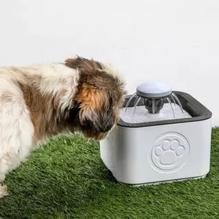 Pet Bebedero Fuente De Agua Para Mascotas Eléctrico Perros Gatos Color Blanco/gris
