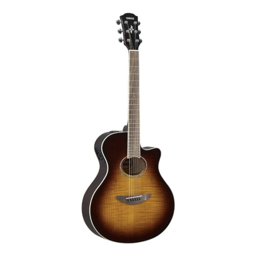 Guitarra Electroacústica Yamaha APX600FM para diestros tobacco brown sunburst palo de rosa brillante