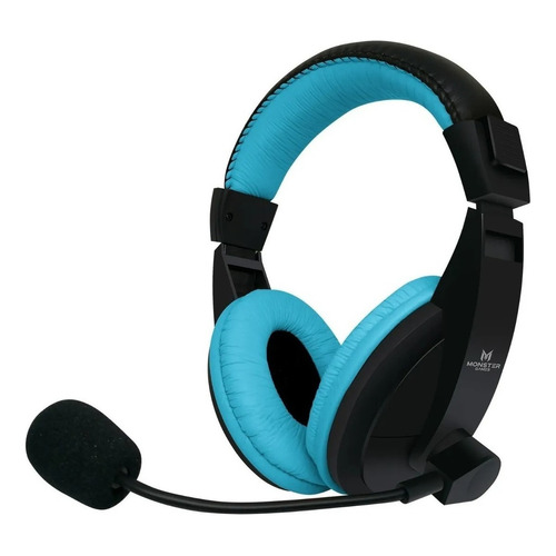 Auriculares Monster Gamer Loud Blue Mic Aux Pc Ps4 Xbox One Color Azul