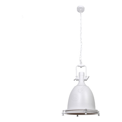Lampara Colgante Industrial Soviet Blanco Naval Metal Lk Negro