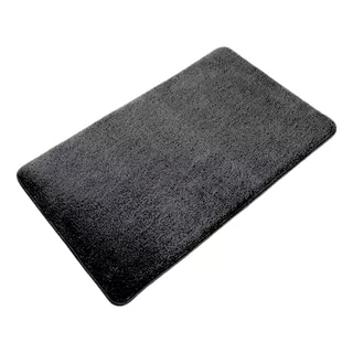 Tapete De Banheiro 50x80cm Super Absorvente Anti Derrapagem Cor Preto