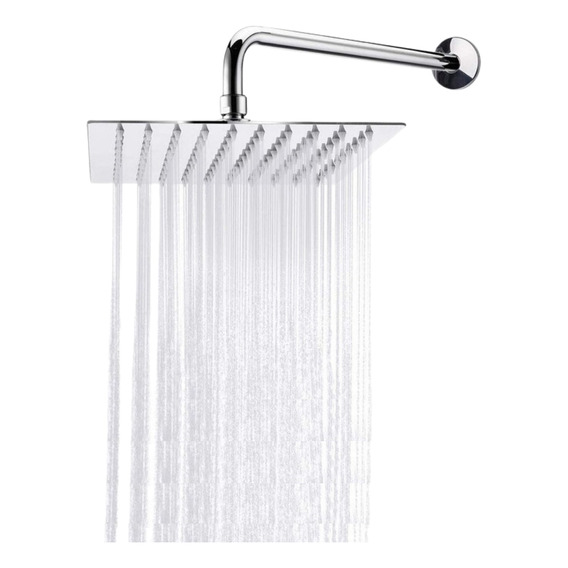 Regadera Cuadrada Tipo Lluvia De Acero Inoxidable 20cm Baño