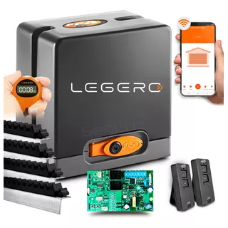 Kit Motor Portão Ppa Dz Hub Legero Wifi App 4m Crem 500kg 8s