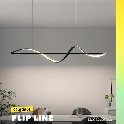 Colgante Flip Line Led 25w Negro Diseño Moderno Pal