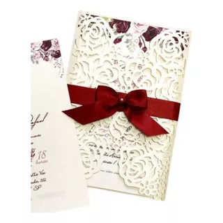 50 Envelopes Finos Floral Rendado- Convites Dos Sonhos 