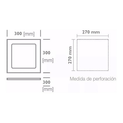 X 6 Plafon Embutir Led 24w 30x30 Cuadrado Panel Luz Desing