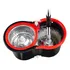 Mopa Giratoria 360 Bicolor Con Balde Centrifugador De Metal Con Tapón Y Dispensador De Jabón Alta Calidad Everest