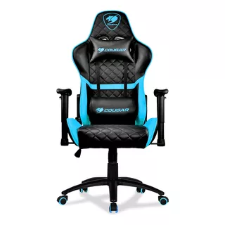 Silla Gamer Cougar Armor One Sky Blue Cuero Sintentico 