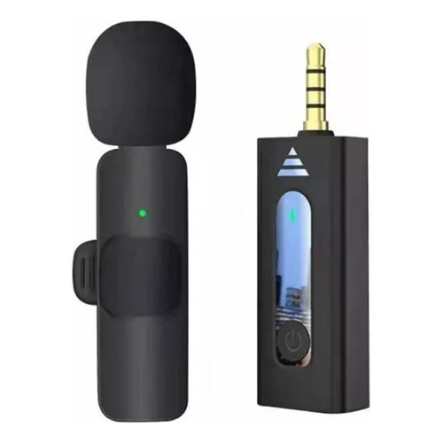 Microfono Corbatero Inalámbrico Celular 3.5mm Pc Parlante Color Negro