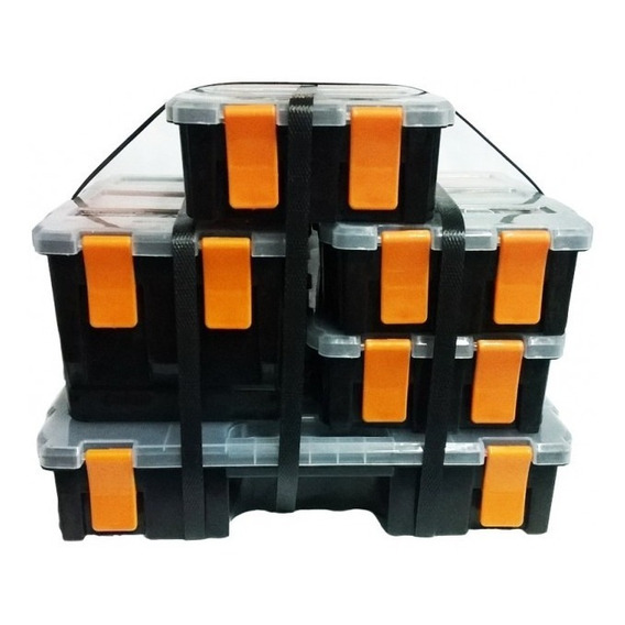 Kit X 5 Caja Organizadora Plastica Tapa Varias Medidas