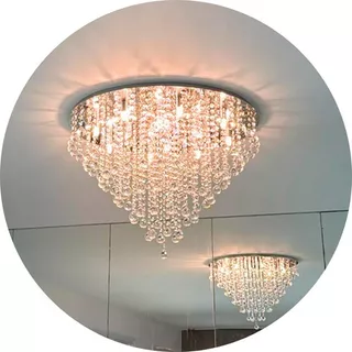 Lustre De Cristal Legítimo 70cm Diâmetro Para Sala E Quarto 