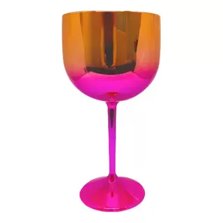 Taça De Gin Plástica Metalizada C/1 Unidade Cor Degrade Pink