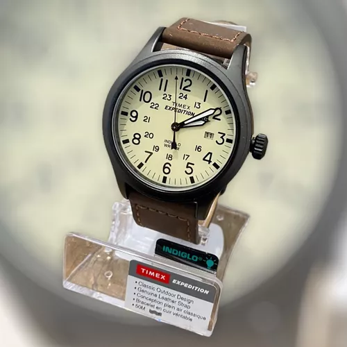 Reloj Hombre, Timex, Original, Piel, 40mm, Original Color de la correa  Marrón oscuro Color del bisel Negro Color del fondo Crema