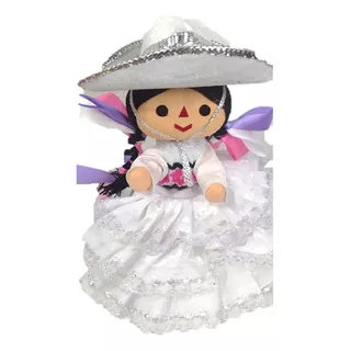 Muñeca Artesanal Mexicana María Lele Otomí Charra 35 Cm