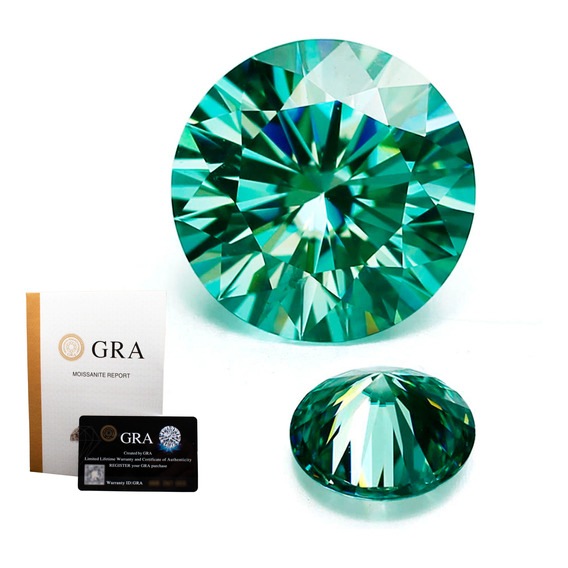 Gema Moissanite Redonda 5mm (0.5ct) Esmeralda C/certificado