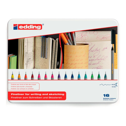 16 Pack Rotulador Punto Fino 0.3mm Edding 55 Fineliner