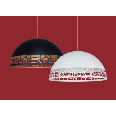 Lampara Colgante Moderna Calada Bari Semi Esfera Apto Led Rd