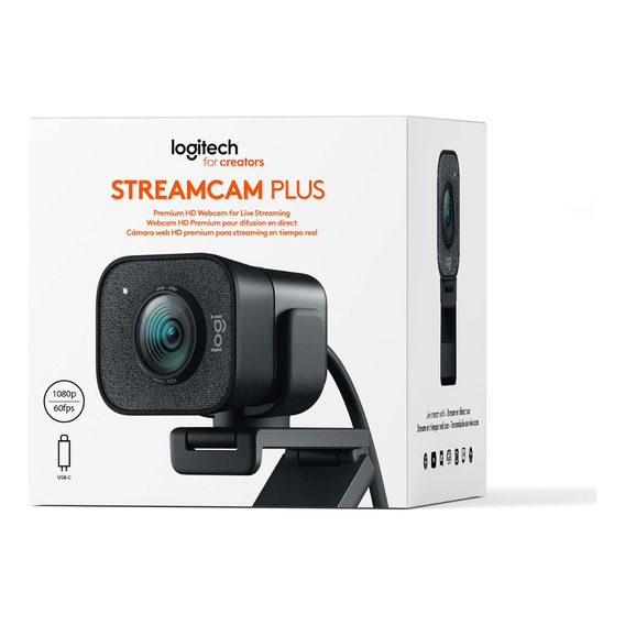 Camara Logitech Streamcam Plus Con Soporte TriPod Black