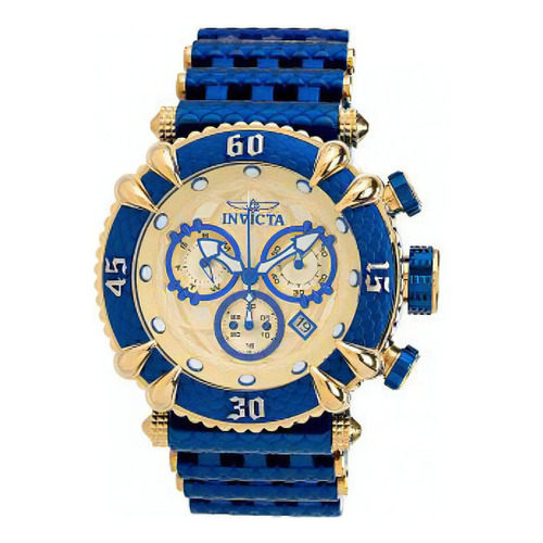 Reloj Invicta Hombres Subaqua 37562 100% Original Color de la correa Azul Color del bisel Azul Color del fondo Dorado