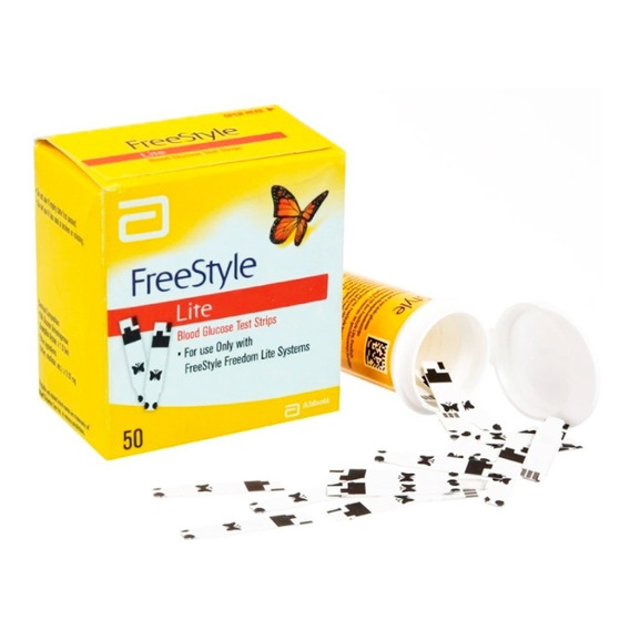 Tiras reactivas medidoras de glucosa Freestyle Lite, 50 unidades