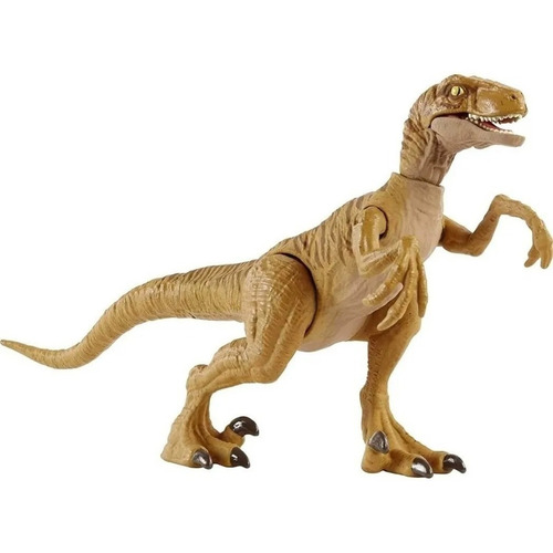 Figura Jurassic World Velociraptor Marrón Batalla Mattel