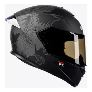 Capacete Moto Bieffe B-12 Ft  Cor Preto Fosco Com Cinza Tamanho  60 Com Viseira Fumê Extra