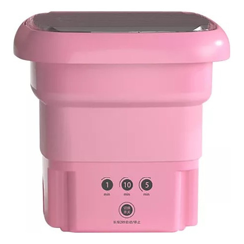 Mini Lavadora Cubica Portátil Para Viajes Con Centrifugado Color Rosa