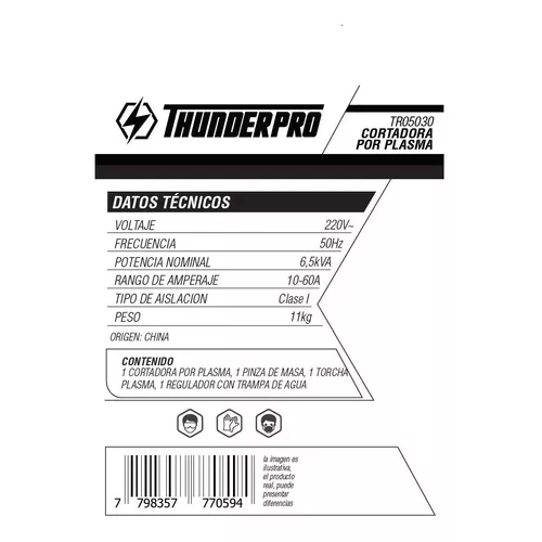 Cortadora de plasma 60a Monofasica Tl05030 Thunder