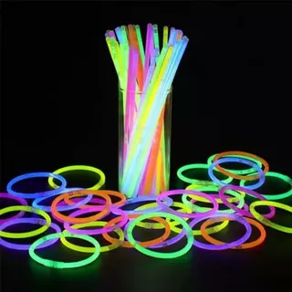 Kit 100 Pulseiras Neon Festa Balada Brilho Fluorescente Led