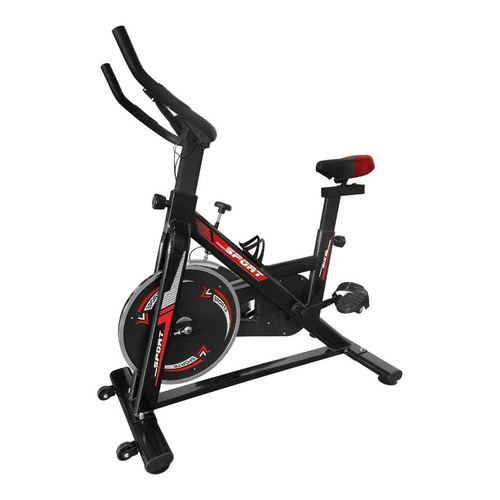 Bicicleta fija Treppe Sports YG01020 para spinning color negro y rojo