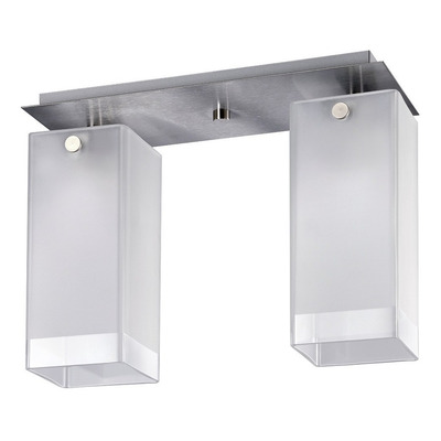 Plafon 4 Luces Vidrio Cuadrado Apto Led E-27 Deco Luz Desing